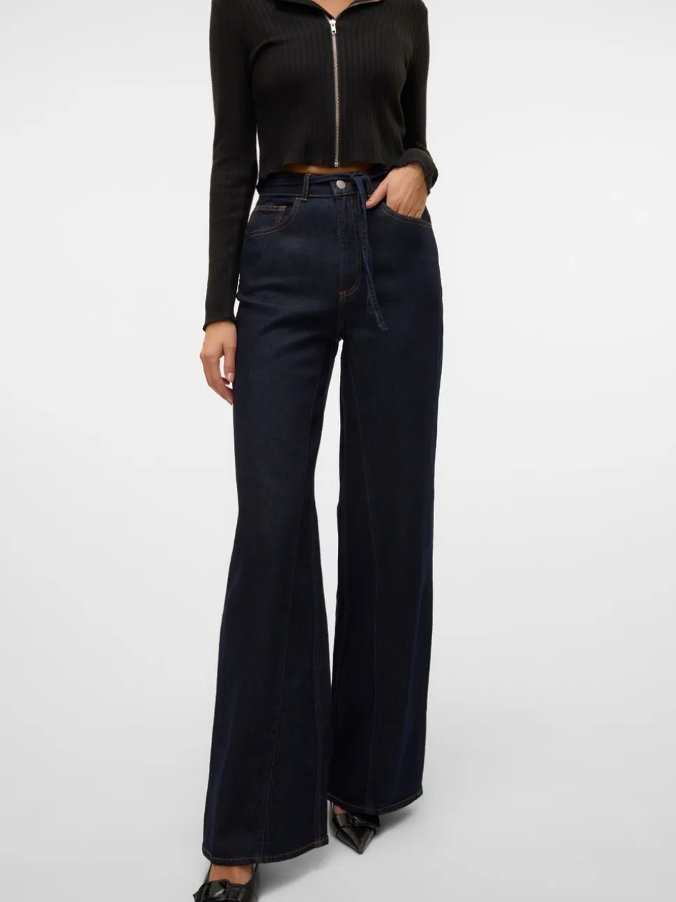 AWMADDIE Hög Midja Vida Ben Jeans