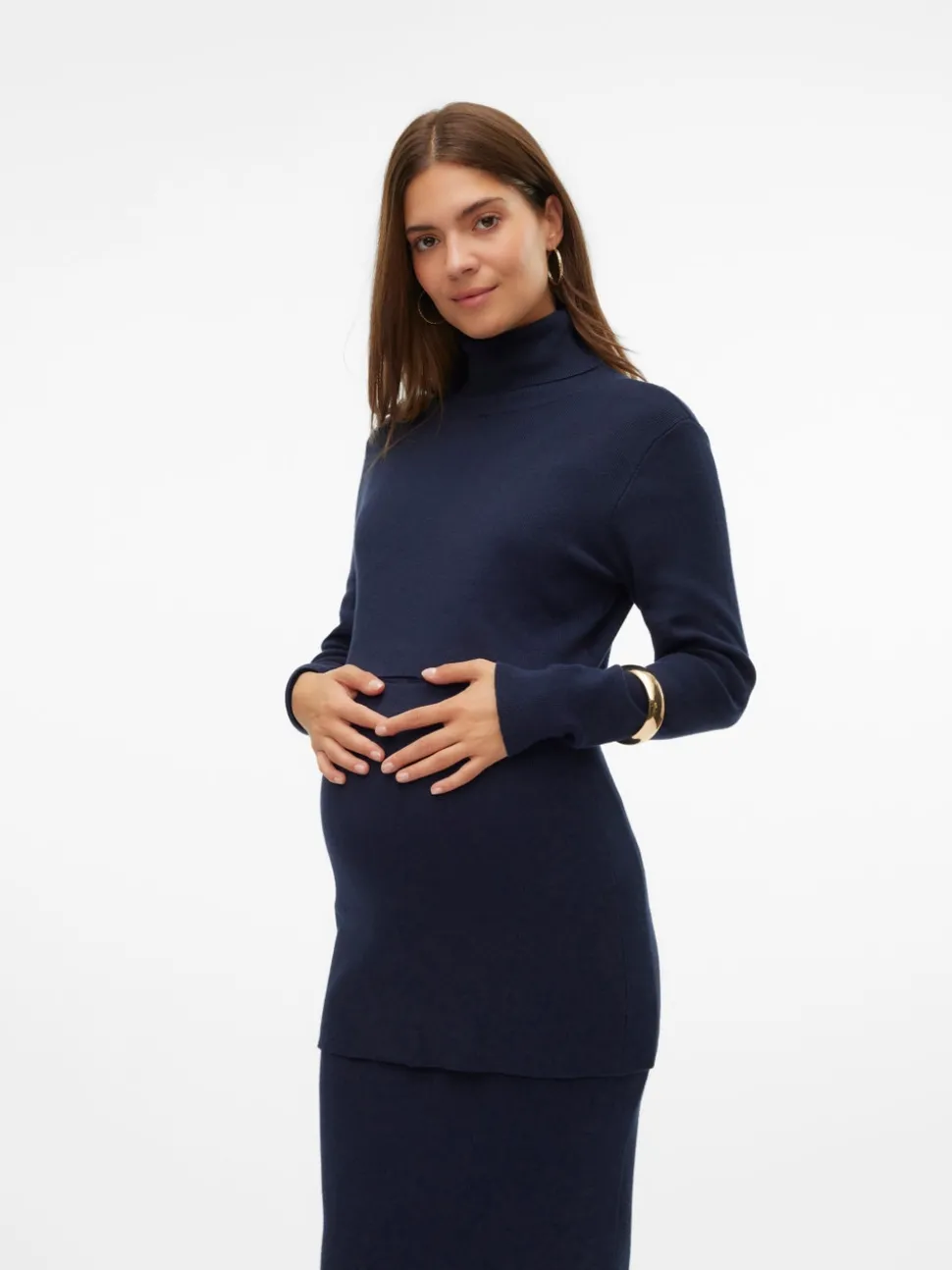 Polokrage Ribbmanschetter Pullover