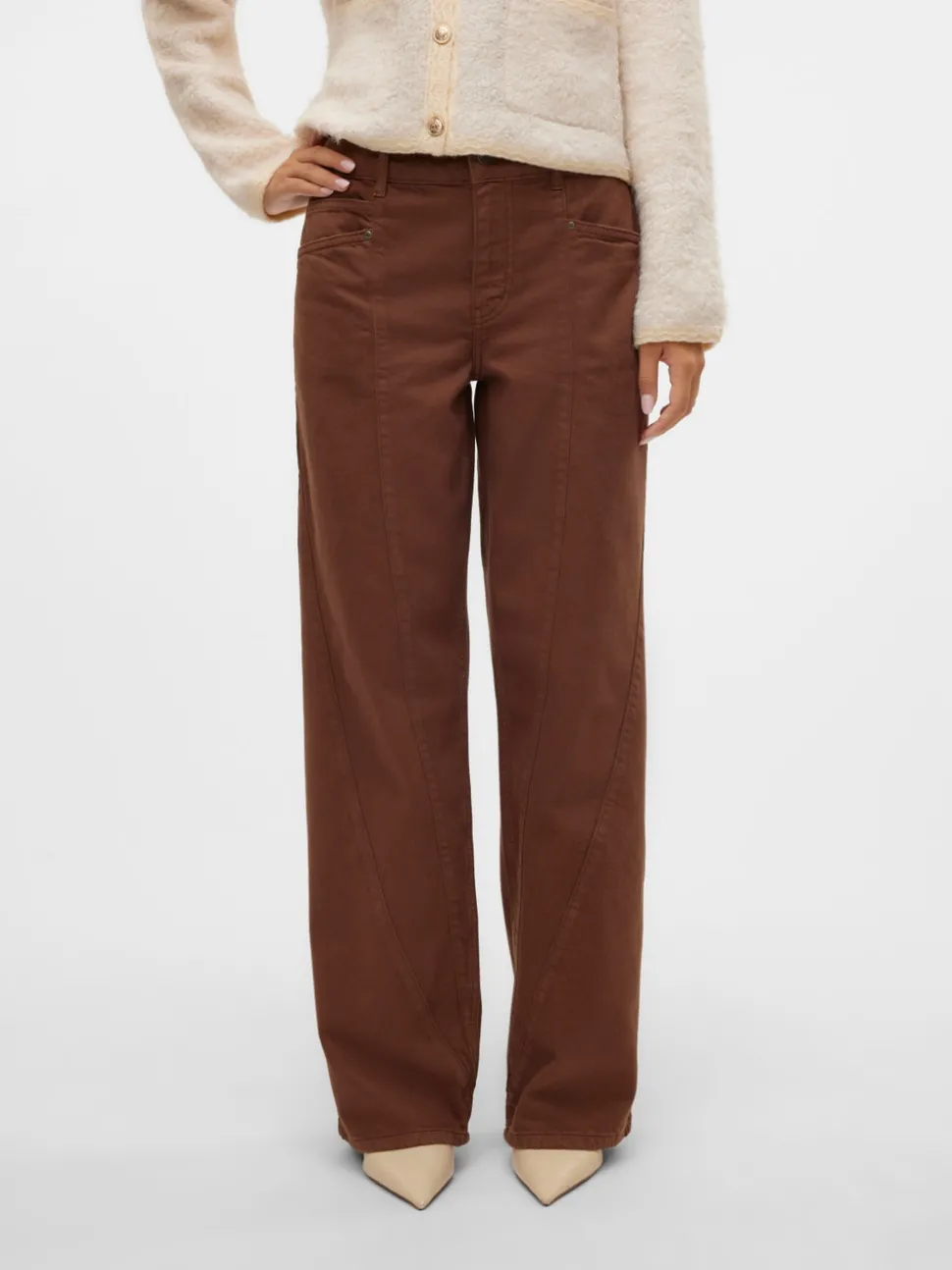 SNROY Medelhög Midja Rak Passform Jeans