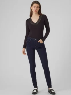 VMALIA Medelhög Midja Slim Fit Jeans