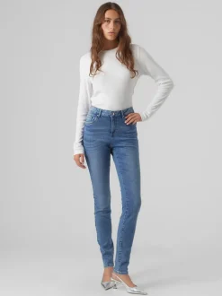 VMALIA Medelhög Midja Slim Fit Jeans