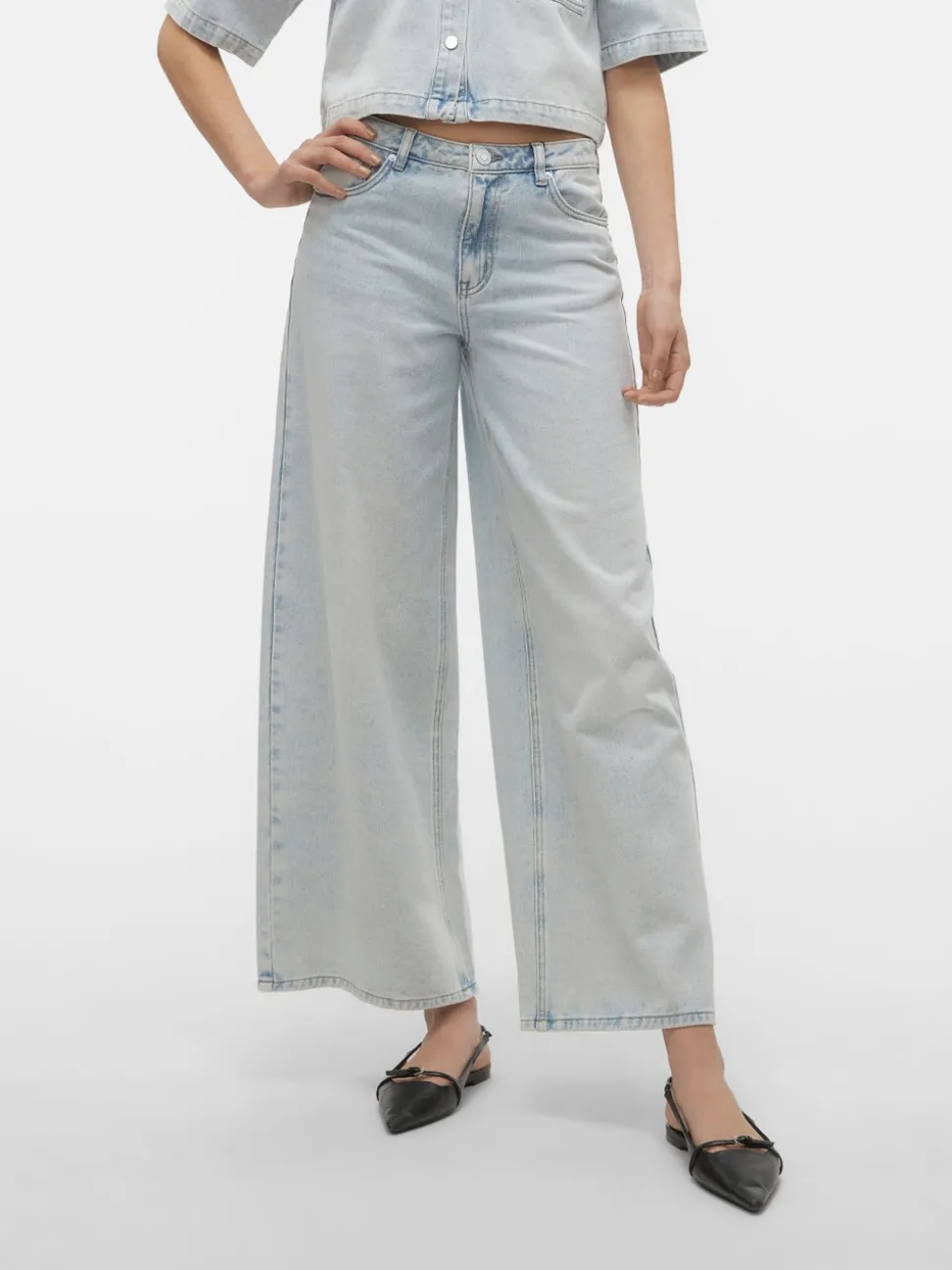 VMANNET Medelhög Midja Vid Passform Jeans