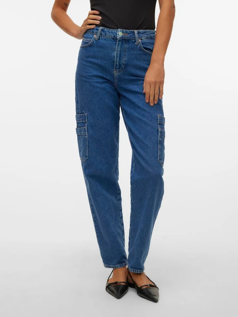 VMAVIVA Hög Midja Mom Fit Jeans