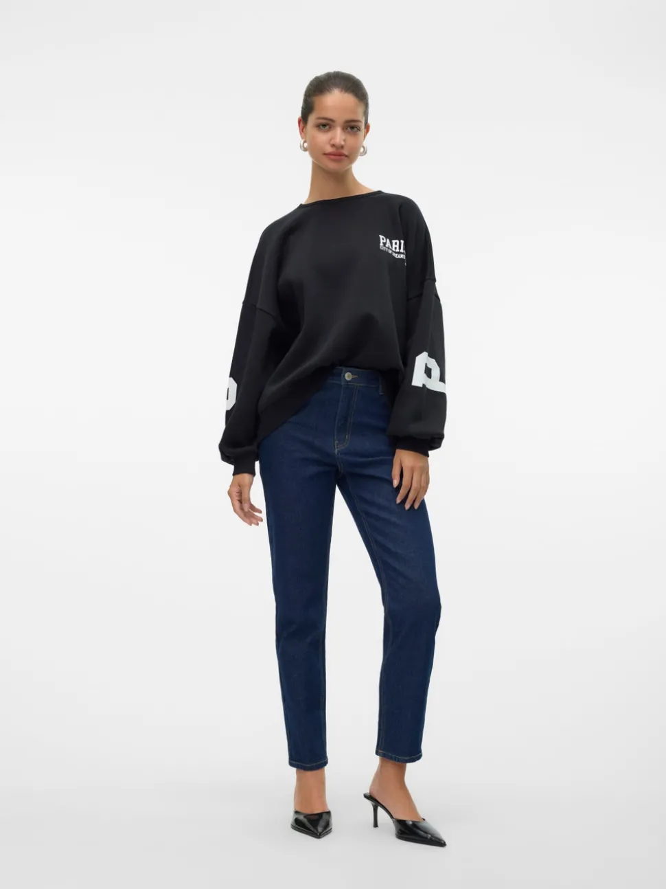 VMBRENDA Hög Midja Rak Passform Jeans
