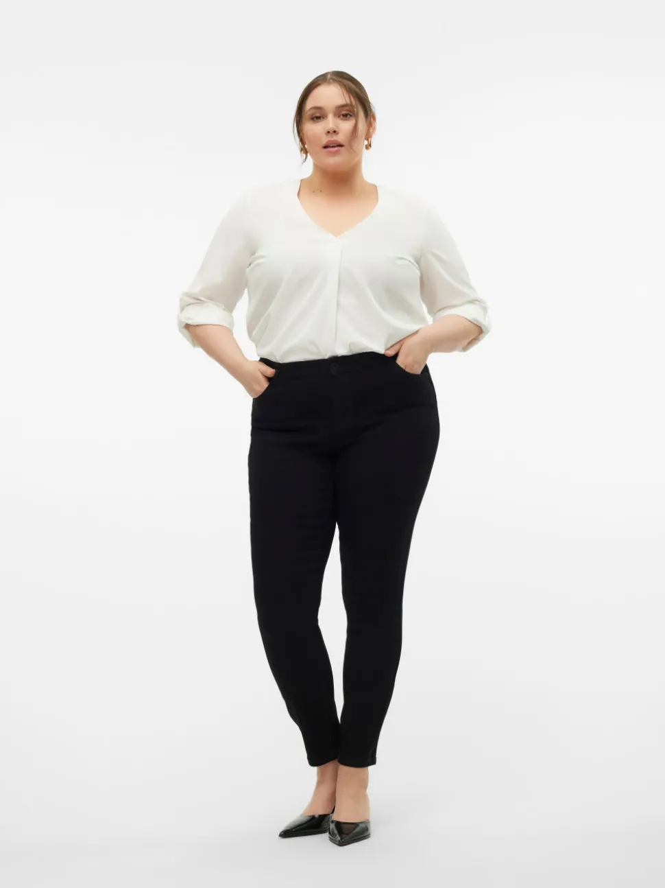 VMCELLY Medelhög Midja Skinny Fit Jeans
