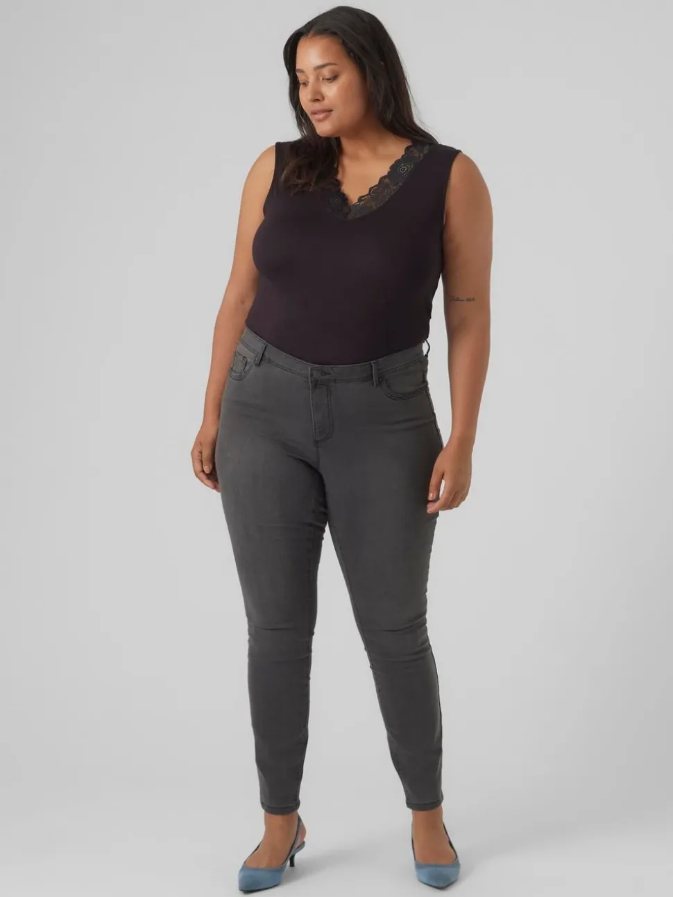VMCFANYA Medelhög Midja Skinny Fit Jeans