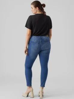 VMCFANYA Medelhög Midja Slim Fit Jeans
