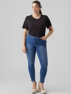 VMCFANYA Medelhög Midja Slim Fit Jeans