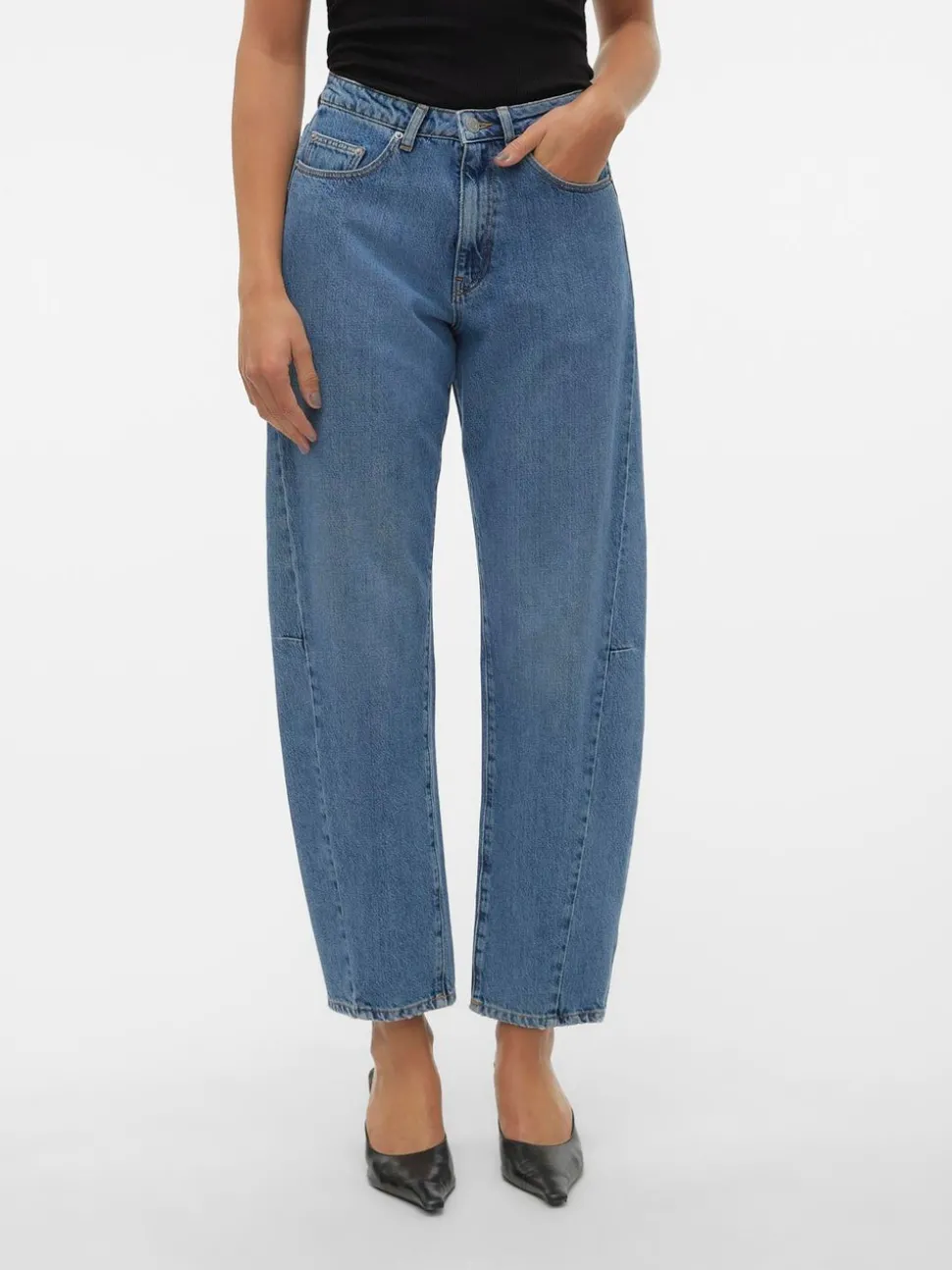 VMELLIE Hög Midja Mom Fit Jeans