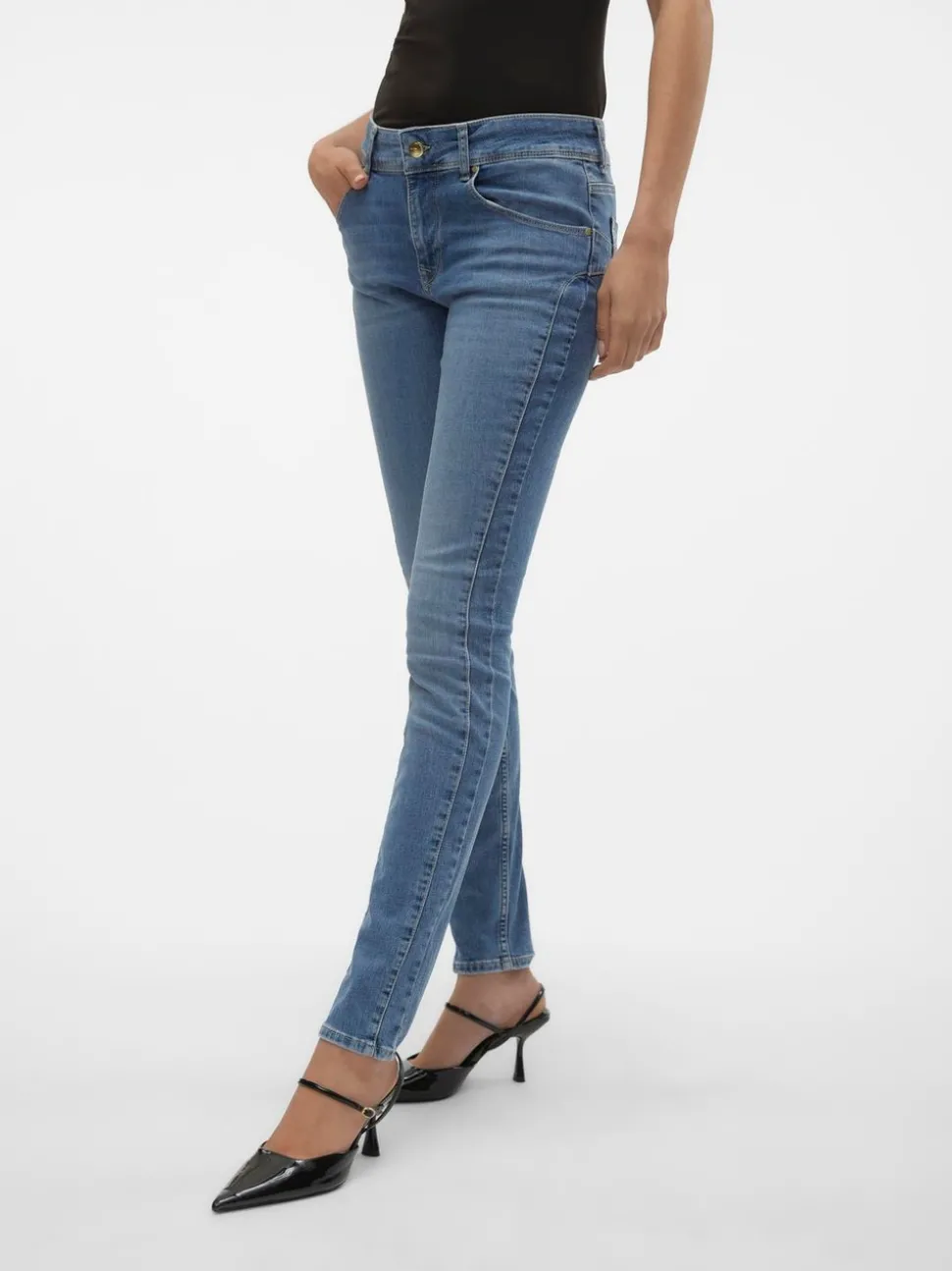 VMEMPOWER Medelhög Midja Skinny Fit Jeans