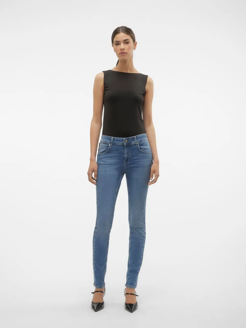 VMEMPOWER Medelhög Midja Skinny Fit Jeans
