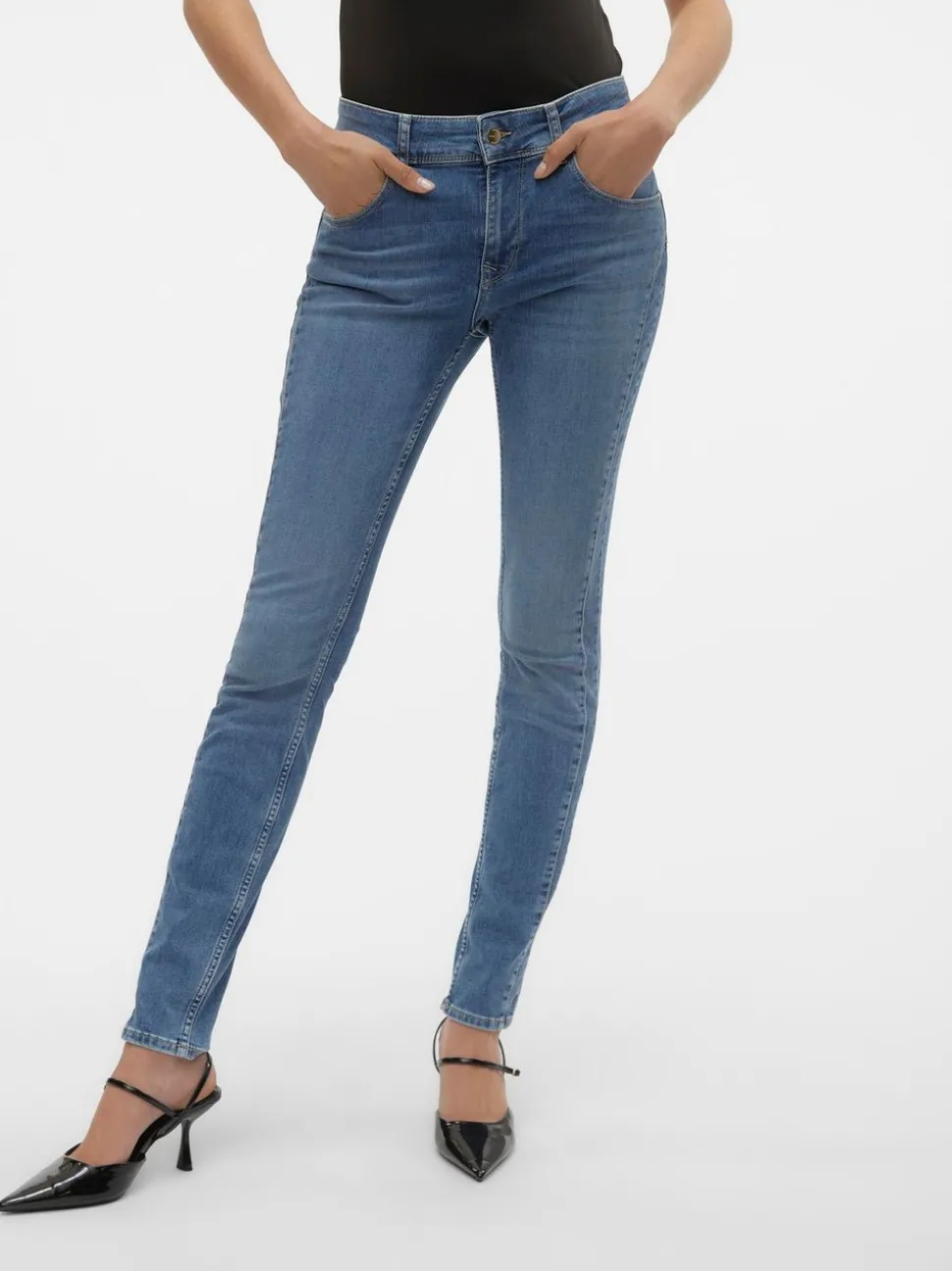 VMEMPOWER Medelhög Midja Skinny Fit Jeans