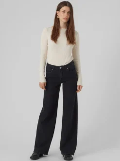 VMFAITH Låg Midja Vid Passform Jeans