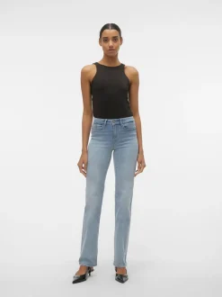 VMFLASH Medelhög Midja Rak Passform Jeans