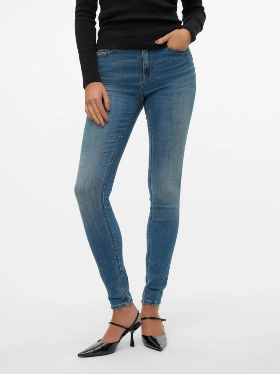 VMFLASH Medelhög Midja Skinny Fit Jeans