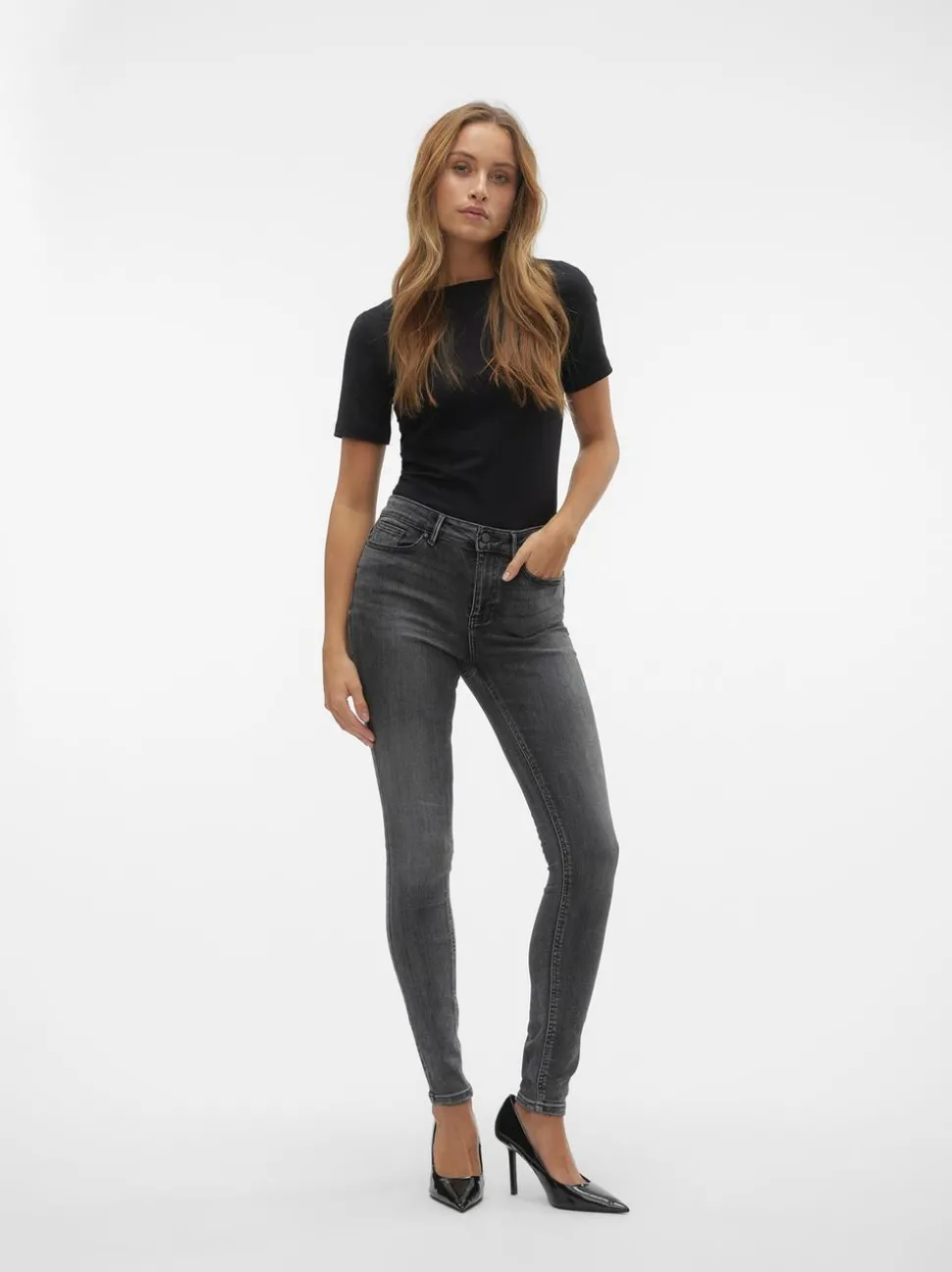 VMFLASH Medelhög Midja Skinny Fit Jeans