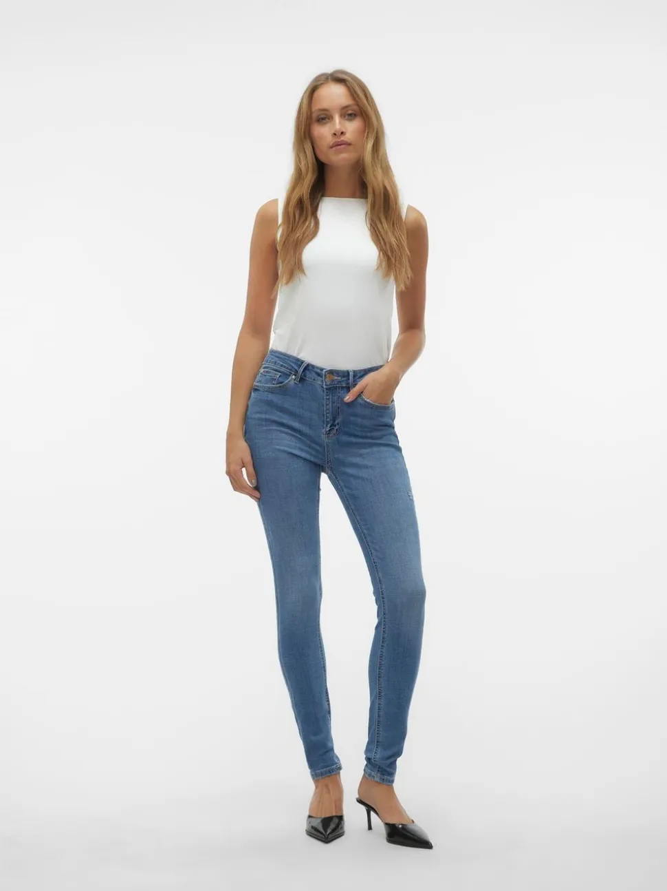 VMFLASH Medelhög Midja Skinny Fit Jeans