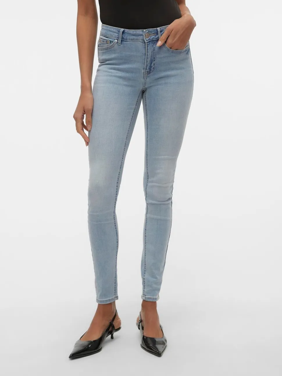 VMFLASH Medelhög Midja Skinny Fit Jeans