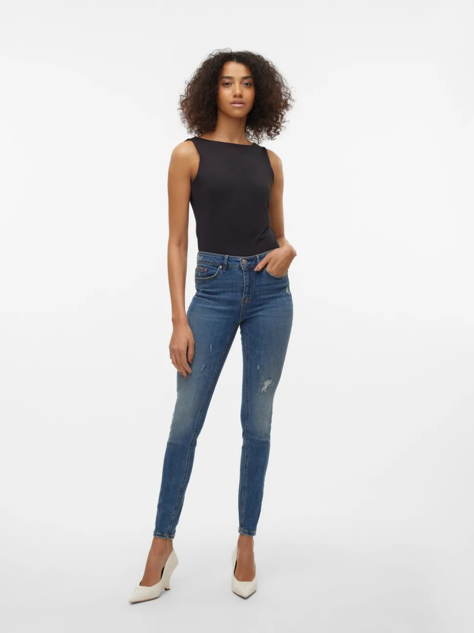 VMFLASH Medelhög Midja Skinny Fit Jeans