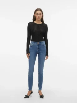 VMKIMMI Medelhög Midja Slim Fit Jeans