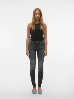 VMLUX Medelhög Midja Slim Fit Jeans