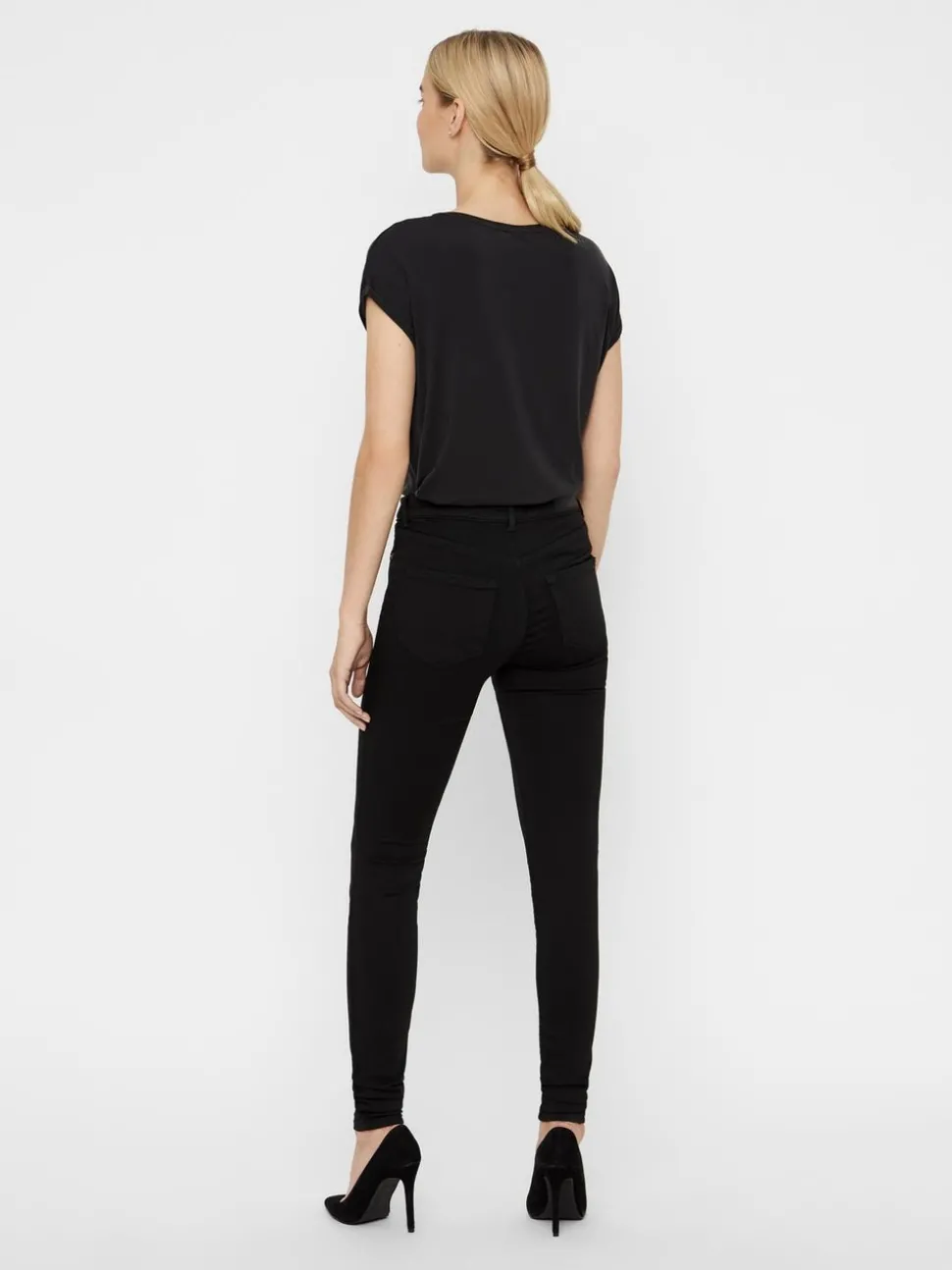 VMLUX Medelhög Midja Slim Fit Jeans