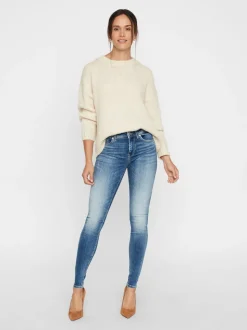 VMLUX Medelhög Midja Slim Fit Jeans