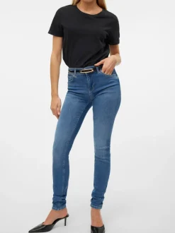 VMLUX Medelhög Midja Slim Fit Jeans