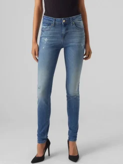 VMLUX Medelhög Midja Slim Fit Jeans