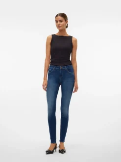VMLUX Medelhög Midja Slim Fit Jeans