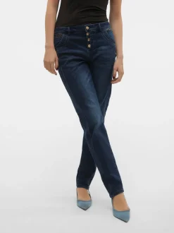 VMMINE Medelhög Midja Rak Passform Jeans