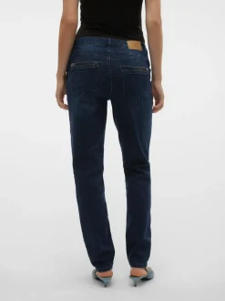 VMMINE Medelhög Midja Rak Passform Jeans