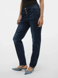 VMMINE Medelhög Midja Rak Passform Jeans