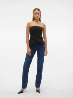 VMPAM Låg Midja Rak Passform Jeans