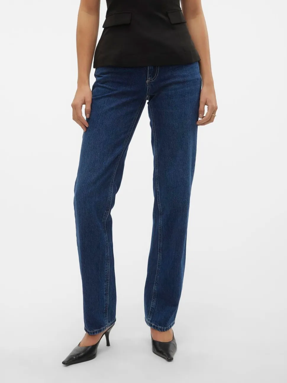 VMPAM Låg Midja Rak Passform Jeans
