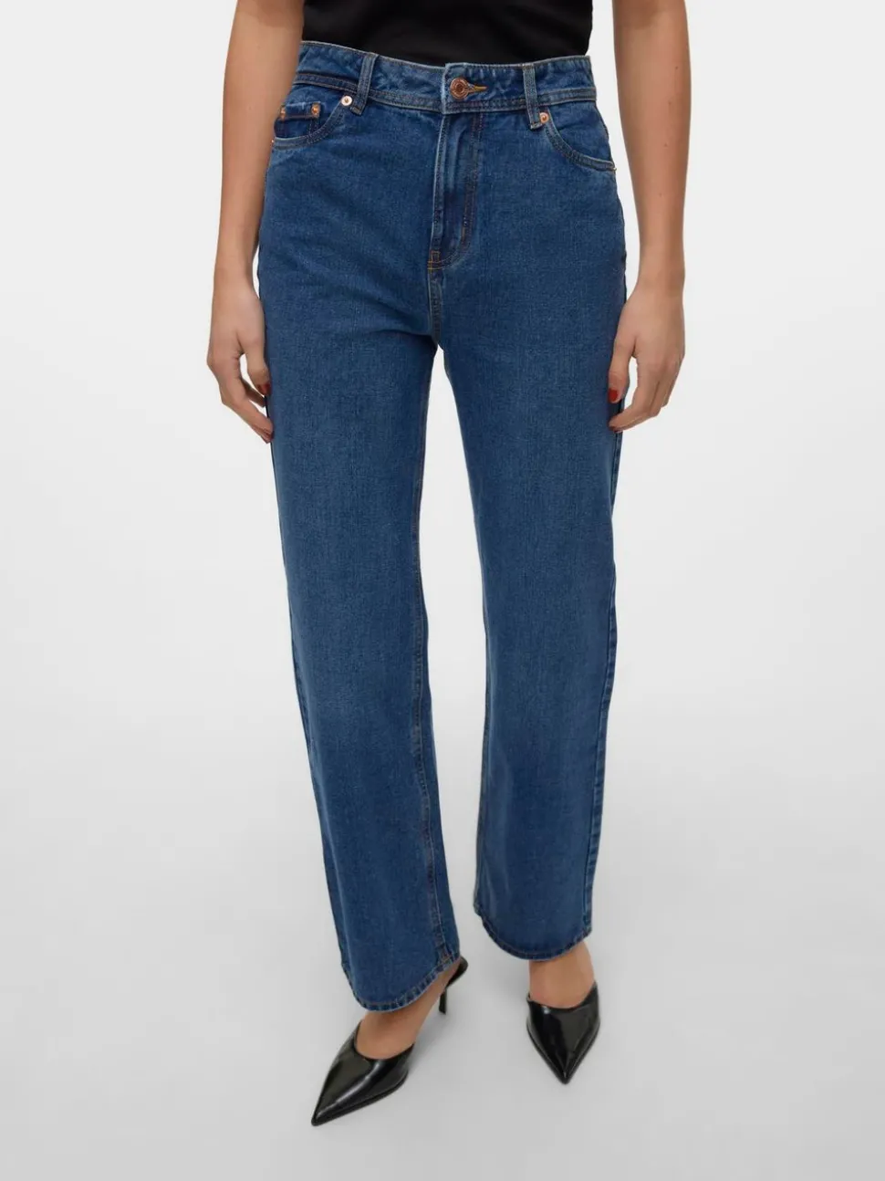 VMRACHEL Hög Midja Vid Passform Jeans