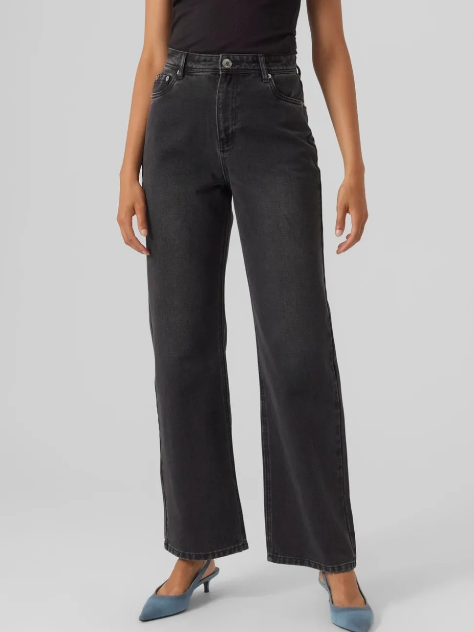 VMRACHEL Hög Midja Vid Passform Jeans
