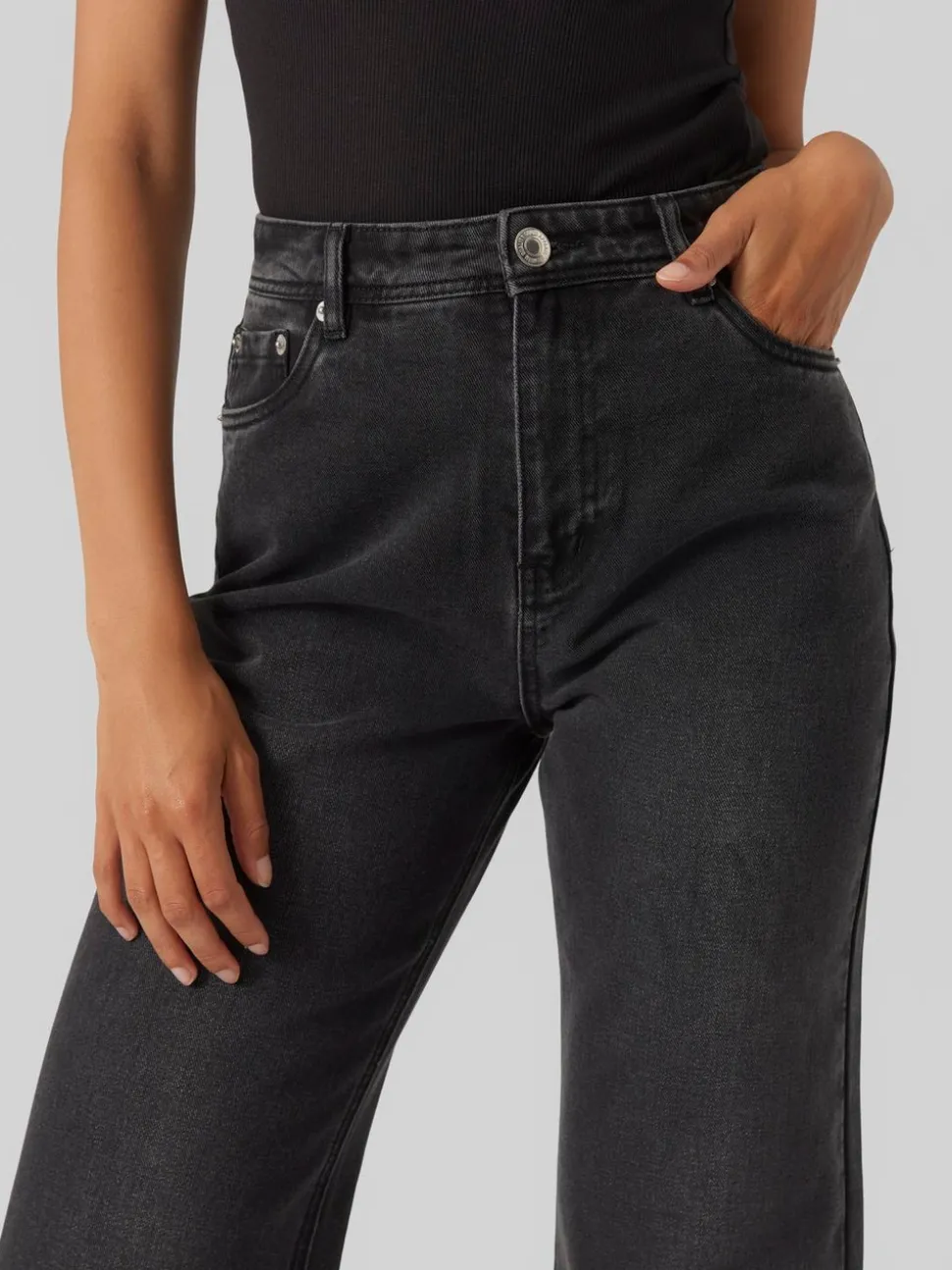 VMRACHEL Hög Midja Vid Passform Jeans