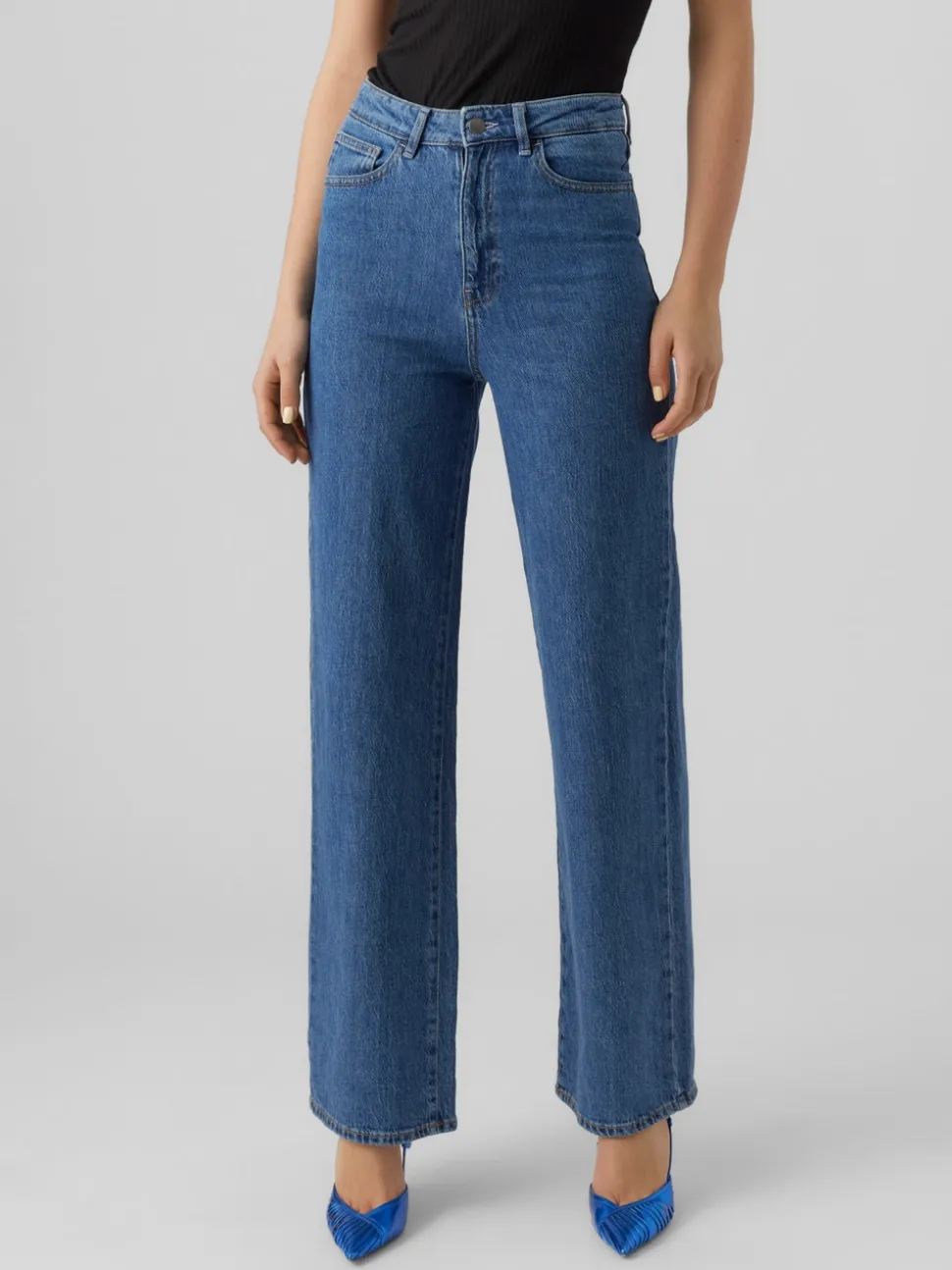 VMREBECCA Superhög Midja Normal Passform Jeans