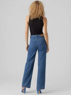 VMREBECCA Superhög Midja Normal Passform Jeans