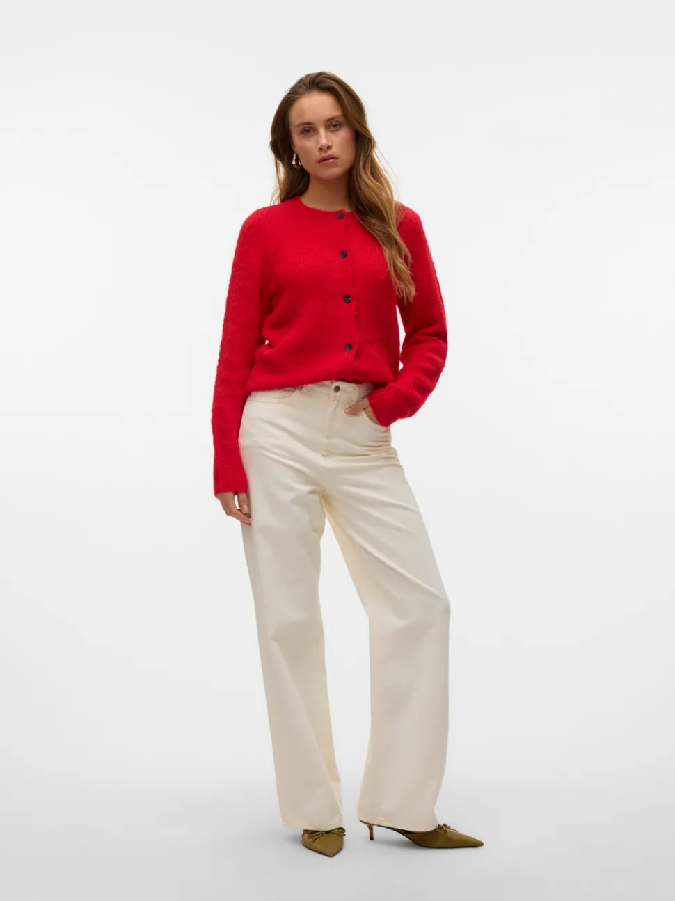 VMREBECCA Superhög Midja Vid Passform Jeans