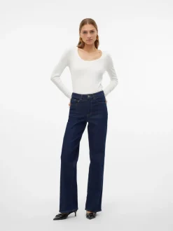 VMREBECCA Superhög Midja Vid Passform Jeans