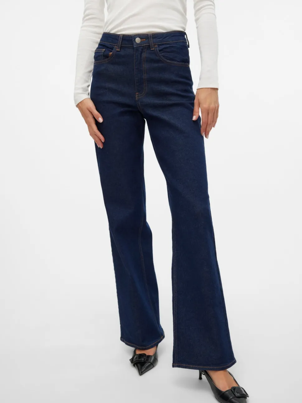 VMREBECCA Superhög Midja Vid Passform Jeans