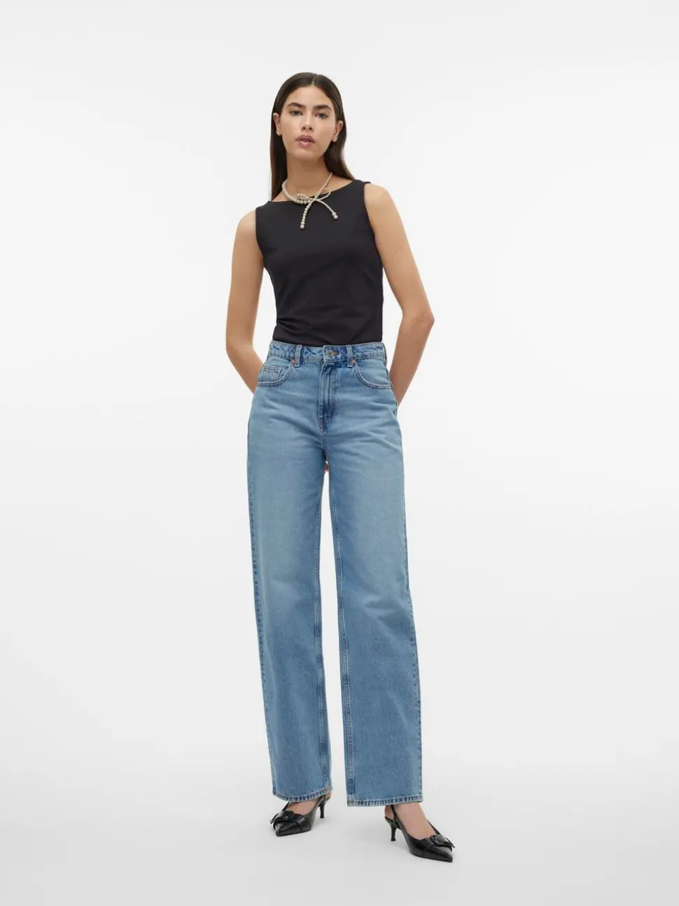 VMRYLEE Hög Midja Rak Passform Jeans