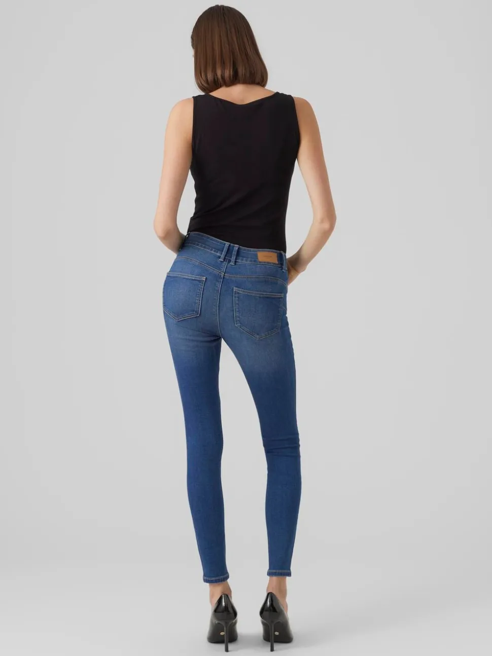 VMSELA Medelhög Midja Slim Fit Jeans
