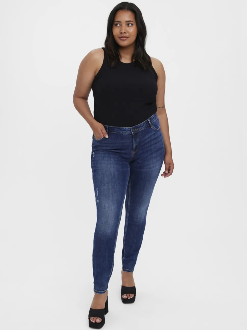 VMSEVEN Medelhög Midja Skinny Fit Jeans