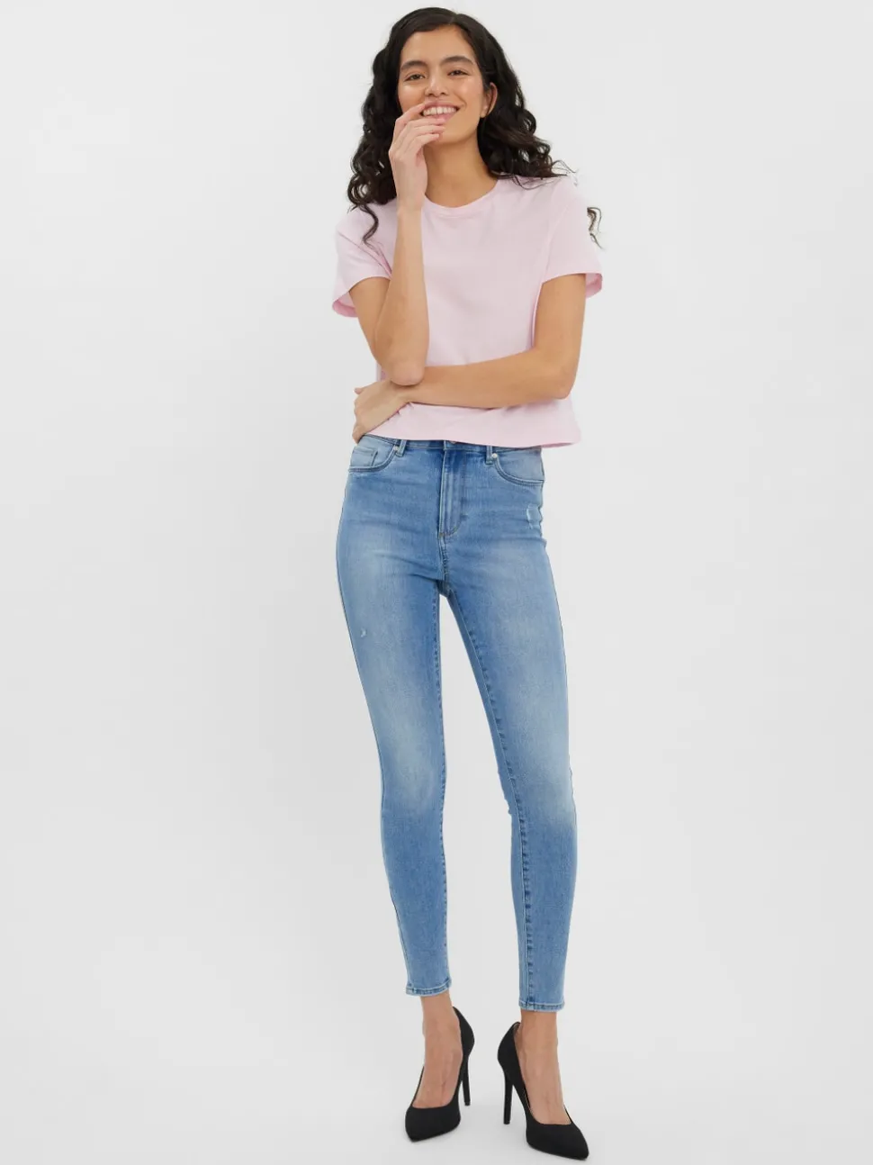 VMSOPHIA Hög Midja Skinny Fit Jeans