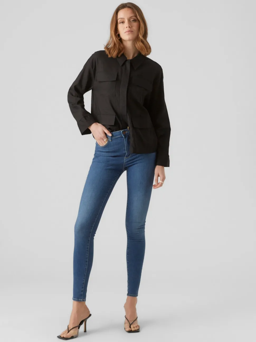 VMSOPHIA Hög Midja Skinny Fit Jeans