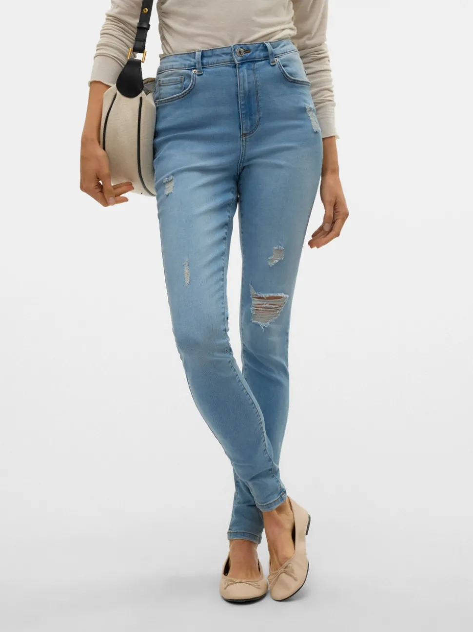VMSOPHIA Hög Midja Skinny Fit Jeans
