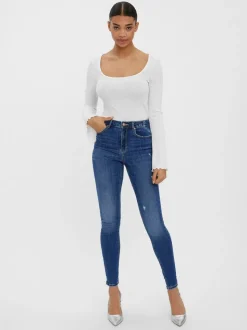 VMSOPHIA Hög Midja Slim Fit Jeans